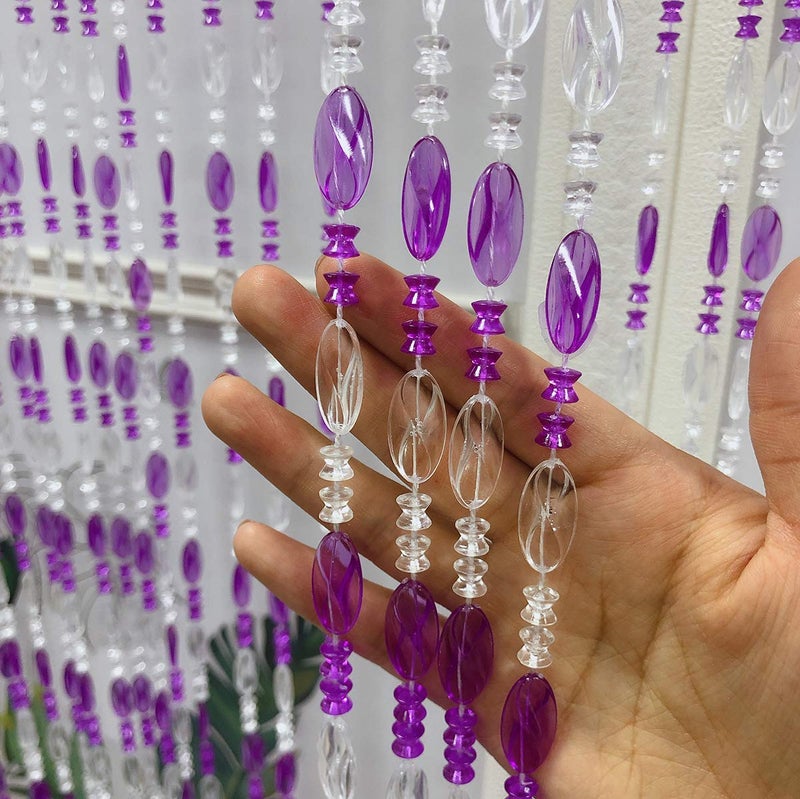 ZiDeTang Acrylic Beaded Door Curtain Home DÃ©cor Tassel Room Divider Curtain (Purple, 100cm by 195cm) - Image 3